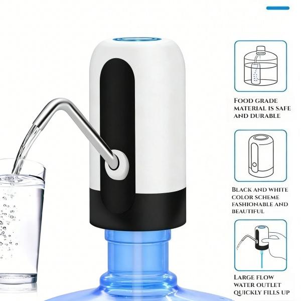 New Automatic Electric Water Pump for 5 Gallon Bottles, USB Rechargeable Portable Water Dispenser for Kitchen, Office & Outdoor Use