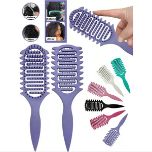 Curl Defining Brush, Multi Purpose Styling Brush for Separating, Combing and Curling Hair to Reduce Pulling, Hair Detangling Comb