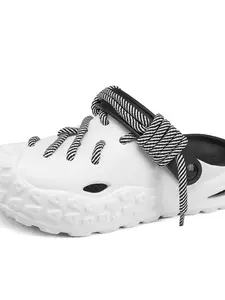 Light Oxygen Flow Cloud Holes Slippers, Eva Sole, Solid Pattern, Less Than Ankle Height, Fashionable All-Season Footwear