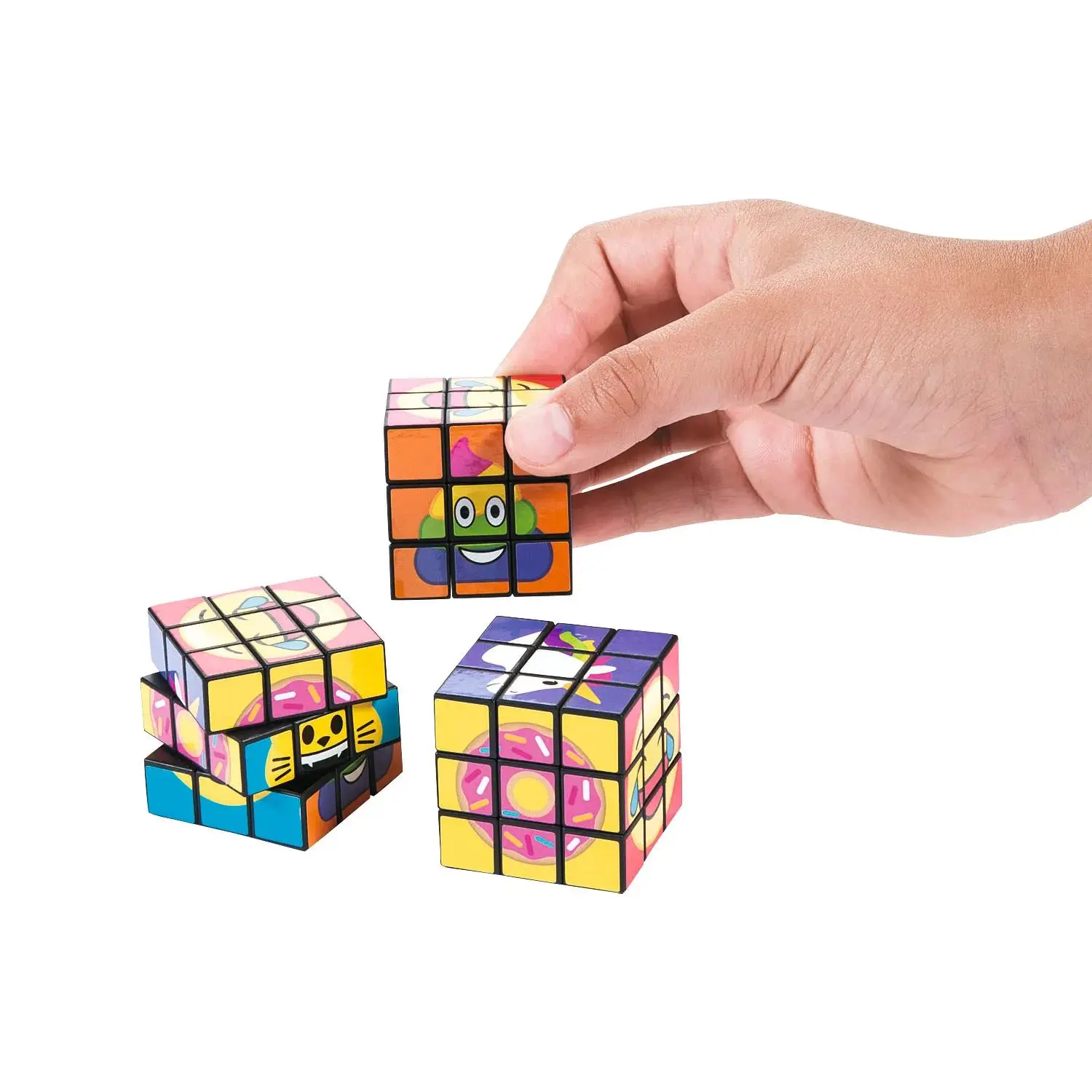 12-Pc Mini Emoji Cube Game Set, Rainbow Small Cube Brain Teasers with Kids’ Favorite Emojis, Birthday Party Giveaways, Gift Ideas for Kids