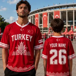 Turkey Soccer Jersey Custom Name Number Football Shirt Turkiye Game Day Apparel Women Festival Clothing Blokette Aesthetic Shirt