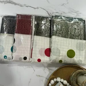 Dola Silk Saree with Polka Dot Design, Border Worked with Golden Jory (NO REFUND OR EXCHANGE)