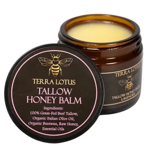 Organic Grass-Fed Beef Tallow Balm with Raw Honey - Moisturizing Cream for Soft, Smooth Skin - Handmade All-Natural Moisturizer (2 Oz, Lavender and Citrus )