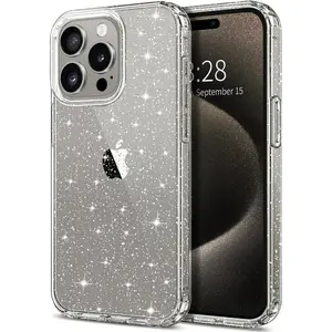 Entronix Case for Apple iPhone 17/16/15/14/13/12/11/X Air/Plus/Pro Max - Cute Sparkly Glitter Clear Cover, Smartphone Accessories Protective Dustproof