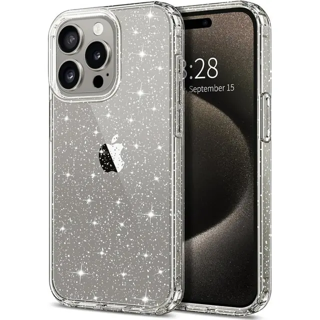 Entronix Case for Apple iPhone 18/17/16/15/14/13/12/11/X Air/Plus/Pro Max - Cute Sparkly Glitter Clear Cover, Smartphone Accessories Protective Dustproof