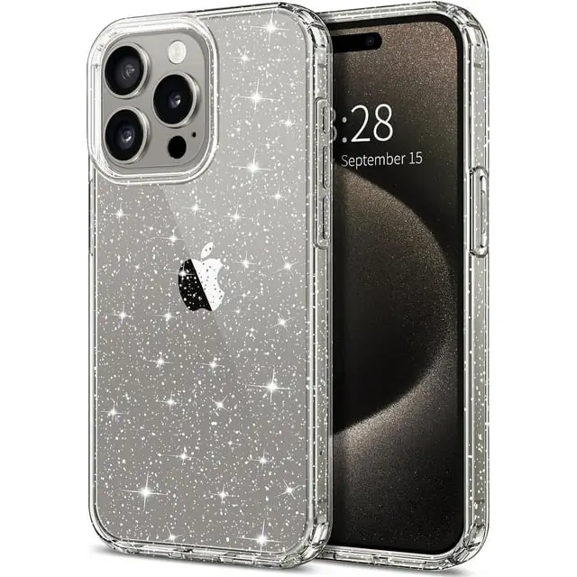 Entronix Case for Apple iPhone 17/16/15/14/13/12/11/X Air/Plus/Pro Max - Cute Sparkly Glitter Clear Cover, Smartphone Accessories Protective Dustproof