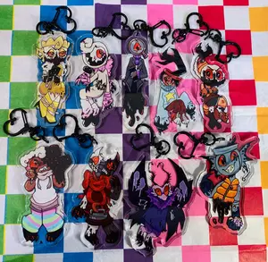 Dandy’s World Inspired Twisted Keychains, Wave 2! Keychain, Cute Kawaii Bag Charm, Key Accessory, Gift for Fans, Collectible Character Charm, for Bags, Keys, Backpacks, Cute Decor, Gift Idea