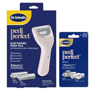 Dr. Scholl's Pedi Perfect Electric Foot Callus Remover+Replacement Heads - TikTok Shop Exclusive - Waterproof, Rechargeable with x4 Roller Heads, Removes Hard Skin for Soft Beautiful Feet, 90 Minute Run Time, Dust Catcher, Pedicure Tools