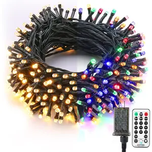 Brizled Christmas Lights, 65.67Ft 200 LED Color Changing Tree Lights 11-Function Warm White & Multicolor Christmas Lights, Connectable 24V Safe Adapter Remote Decorative Lights String for Xmas Party Brizled