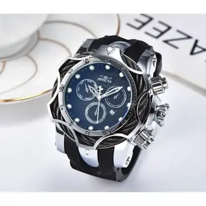 Men's 46mm professional diving watch: 316L stainless steel, 200 meter waterproof, sturdy and durable sports chronograph, suitable for daily wear and diving waterproof watches