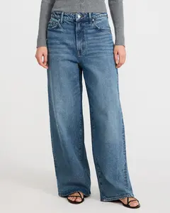 Express Low Slung Medium Wash Baggy Jeans