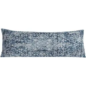 Boho Navy Blue Tribal 20x54  Pillow Cover, Retro Boho Blue Ethnic Moroccan Decorative Long  Pillow Cases for Bed Couch