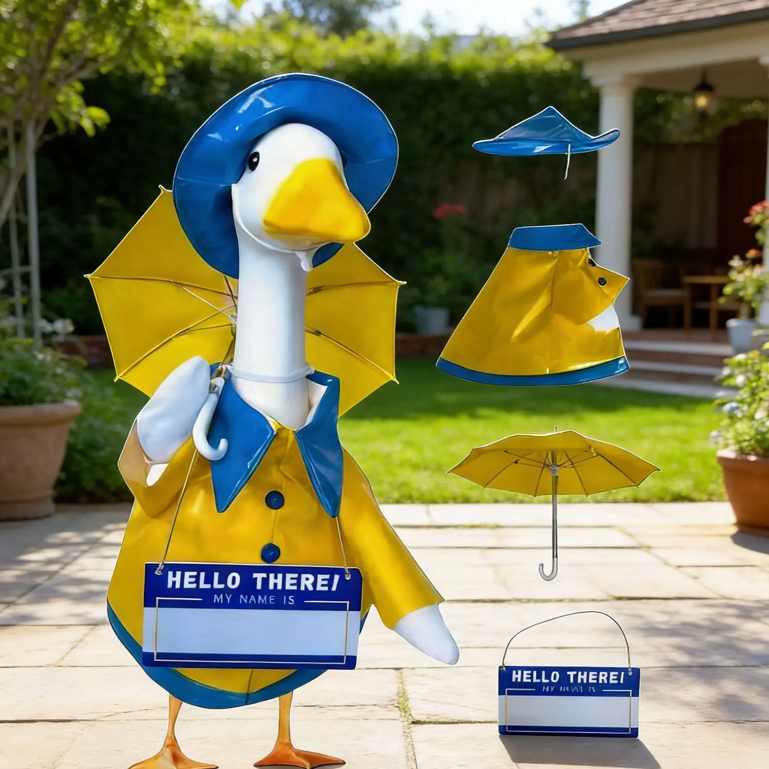 23-Inch Raincoat-Style Porch Goose Costume , Suitable For Spring, Summer And Autumn Home Courtyard Or Outdoor Lawn Terrace Decoration, Costume Only, Porch Goose Not Included Christmas Decorations Home Christmas Gifts Christmas Decor
