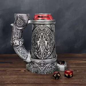 Dark Sorcerer Dice Tower Mug Can Koozie - Table Top Gaming Cup for 12 oz Cans - DND Gaming Accessory