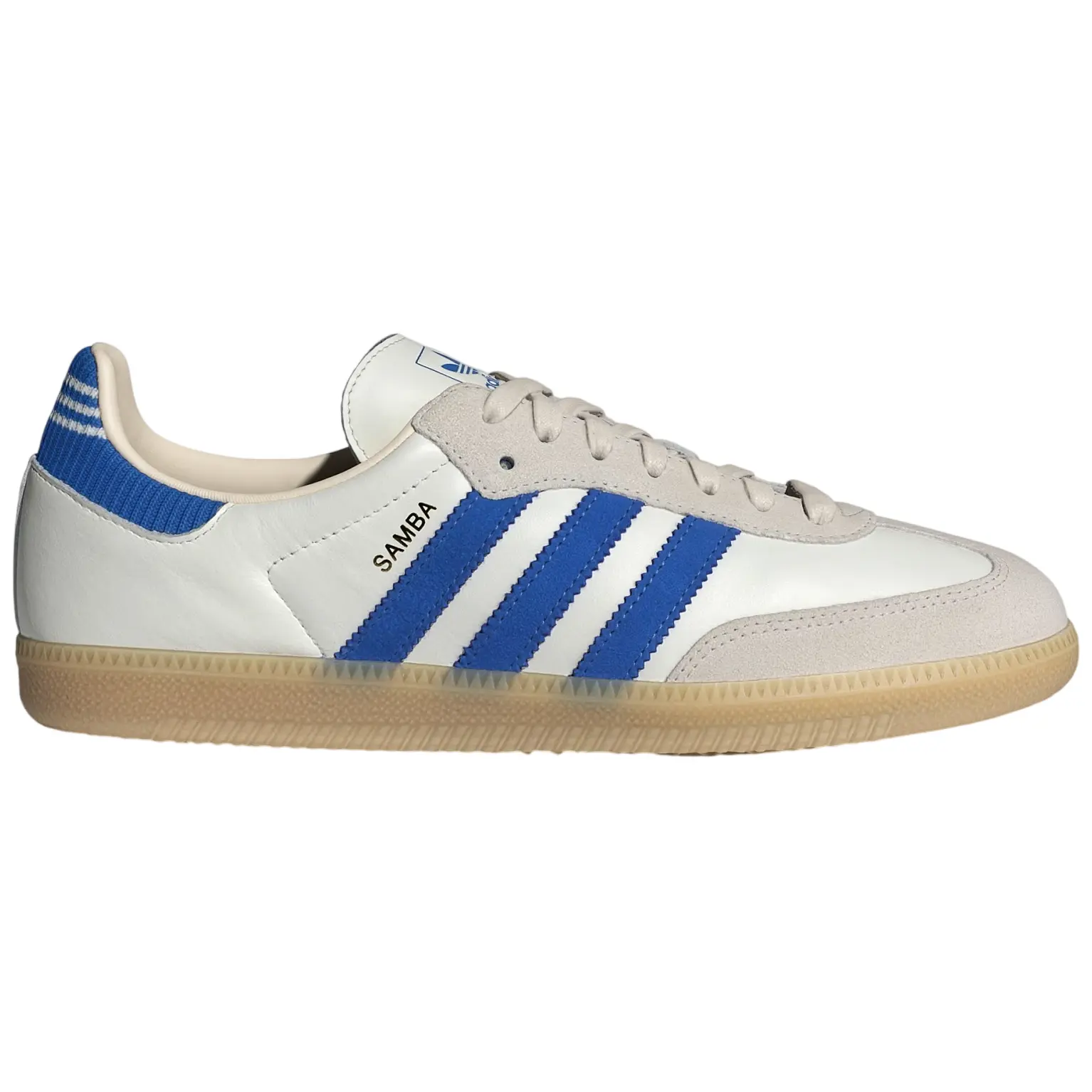 Adidas Samba OG Classic Sneakers, Men's Retro Style Trainers in Cloud White Blue with Gum Sole, Sporty Chic Footwear, Sneaker Shoes, Three Stripes