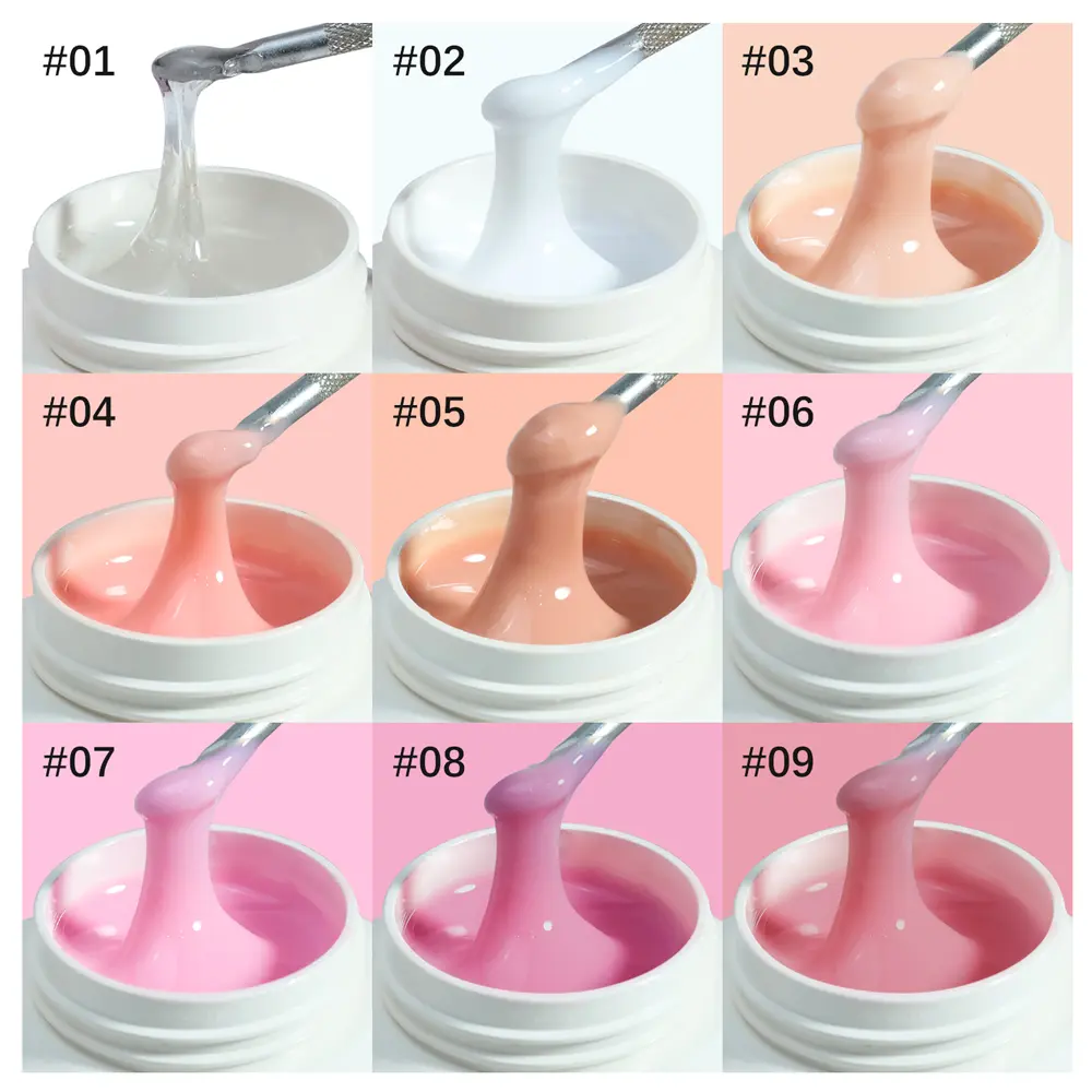 FZANEST Builder Gel, Heat Free and HEMA Free Hard Gel for Nail Extension and Sculpting Overlay, UV/LED Soak Off Formula for Sensitive Skin, Baby Pink, Nail Polish, Acrylic Nails Gel