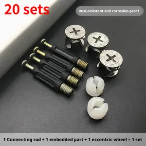 20 sets of furniture hardware accessories, cam locks, internal furniture board connectors, cold rolled steel cam locks, hidden furniture board connectors