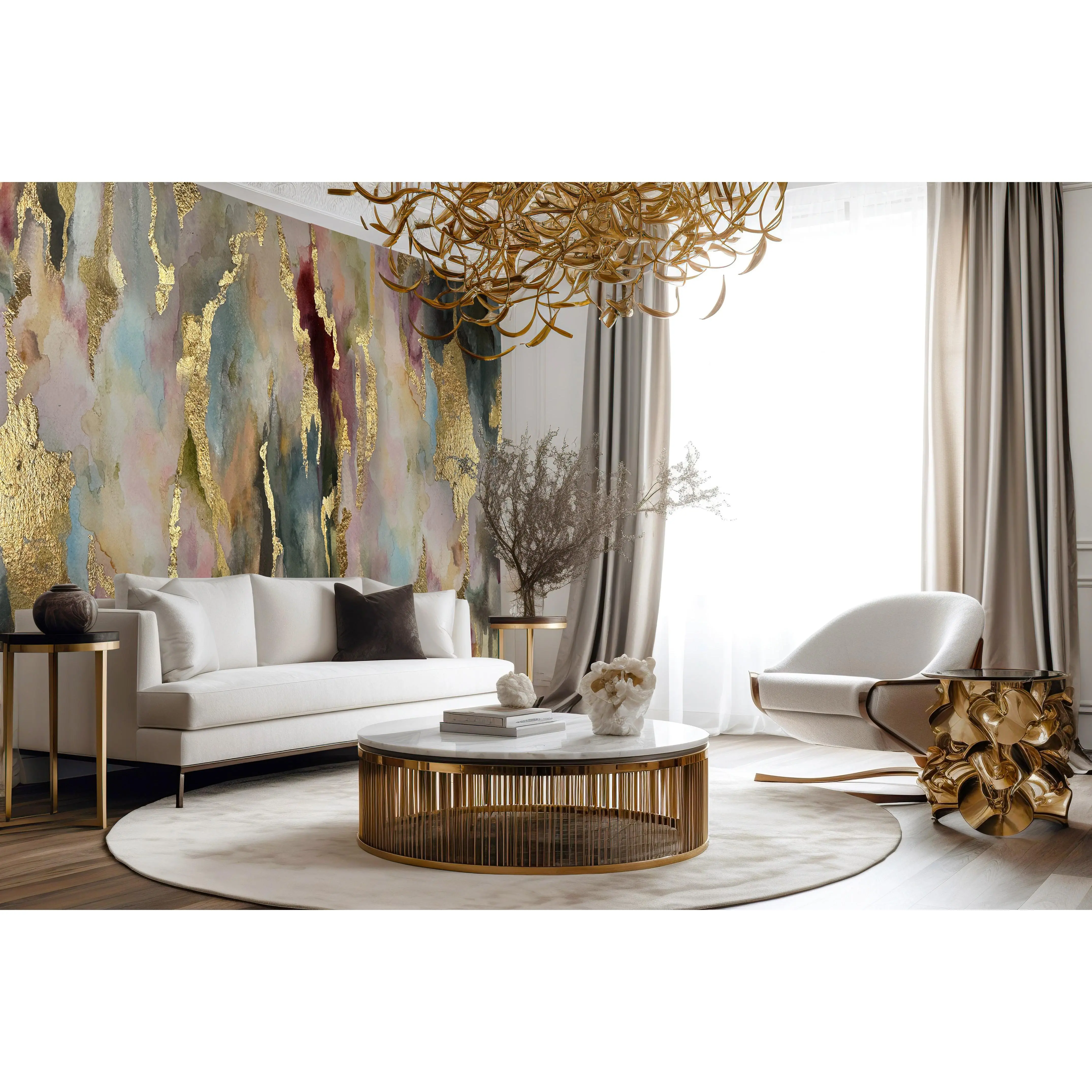 Custom "Lana" Wallpaper by Vivian Ferne 95" tall x 40 5/8" wide peel and stick