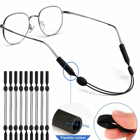 Adjustable Eyeglass Strap No Tail Anti-Slip Glasses Retainer, Reading Glasses Holder & Sports Sunglasses Strap for Men Women, Lightweight Eyewear Lanyard for Daily Outdoor Use