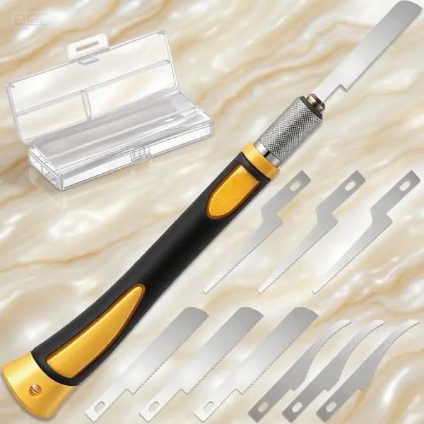 Precision Razor Saw Tool Kit with 9 Blades for DIY Craft Tight Spaces, Mini Hand Saw for Plastic Models, Hobby Knife for Precise Cuts, Reusable Hacksaw for Detailed Work, Lightweight & Ergonomic Design soft grip japanese  saw multi tool