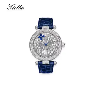 Women's Iced-Out Butterfly Watch - 42mm T819L, Rotating Dial, Jeweled, Scratch-Resistant, Waterproof Quartz Watch, Jeweled Quartz Watches, Scratch-Resistant Quartz Watches