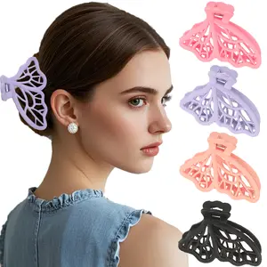 AWAYTR 4Pcs/Set Butterfly Hair Claws Elegant Hollow Butterfly Hair Claw Clips for Thin or Thick Hair Non Slip Fashionable Hair Clips for Women Girls