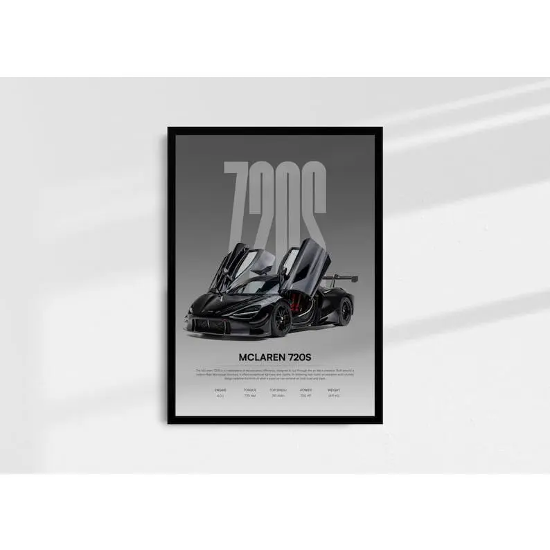 Mclaren 720S – Supercar Performance Poster, Car Wall Art, Product without frame