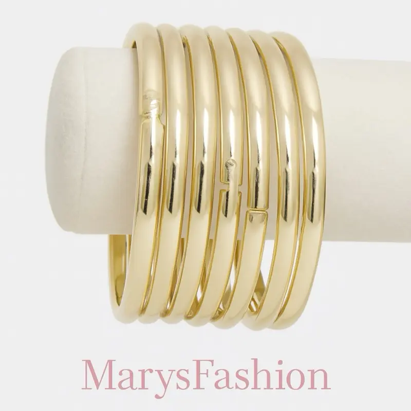 Beautiful set, weekly, set of 7 gold-plated bracelets ideal for sizes 7 and 8 (can be opened)