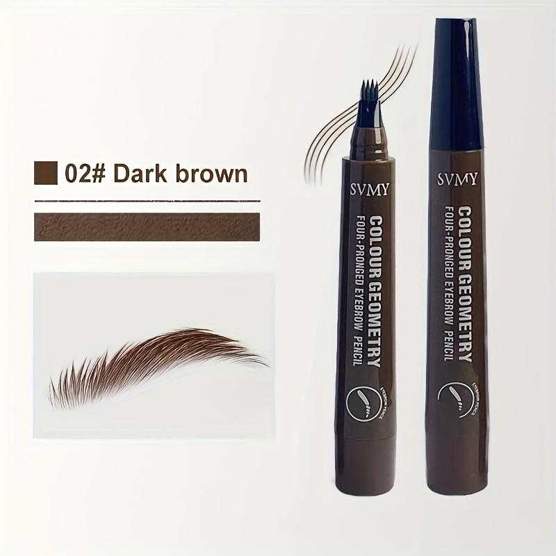 Four Fork Liquid Eyebrow Pen Set Quick Dry Waterproof Smudgeproof Black Eyebrow Pencil Long Lasting Natrual Wild Brow Makeup Suitable Beginner Beautify Cosmetic