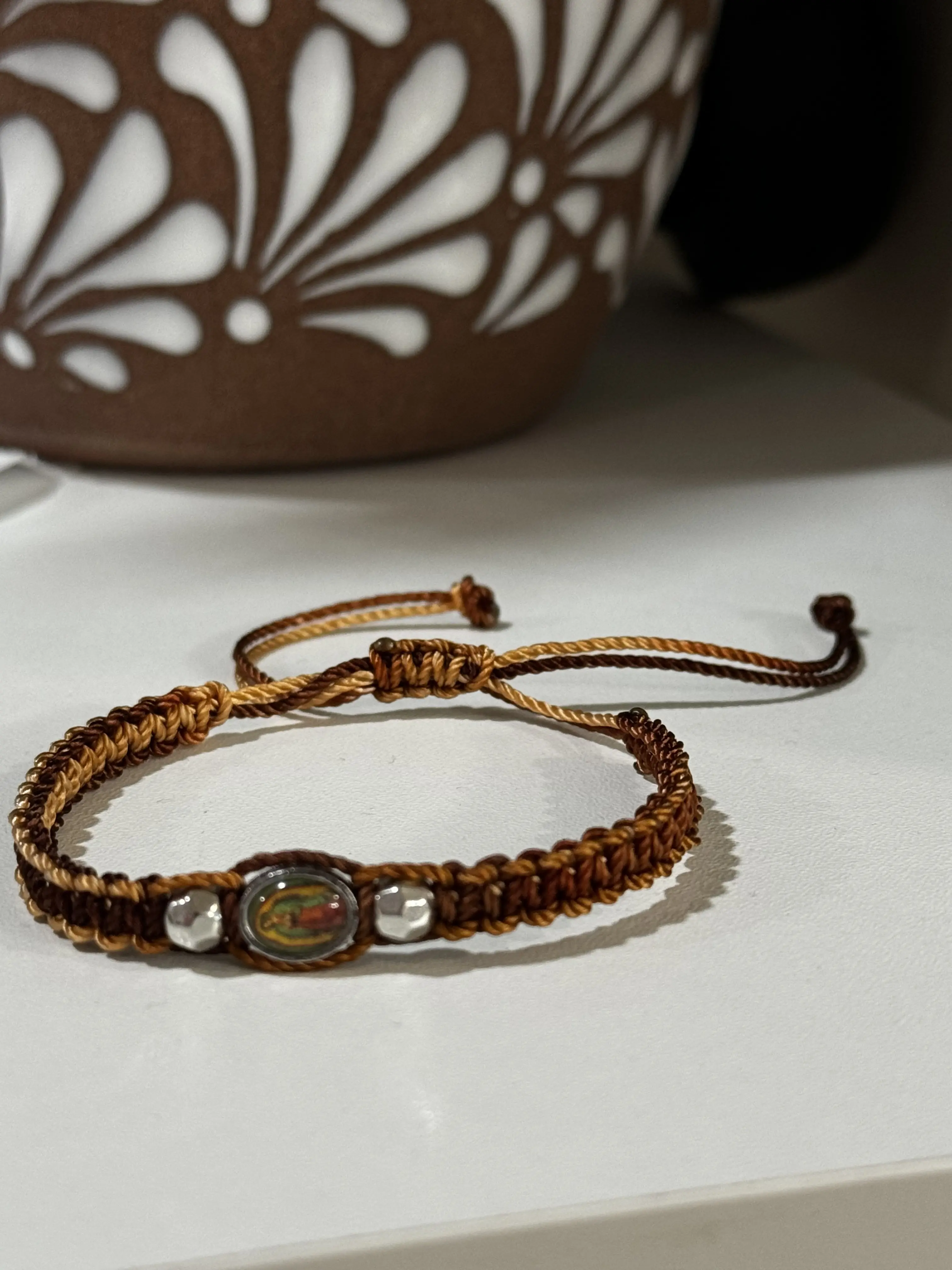Handmade Virgin Mary Adjustable bracelet