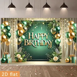 Happy Birthday Family Backdrop Celebration Banner Backdrop Party Theme Background Cloth Birthday Tapestry Wall Hanging Photography Background Polyester Fiber Home Room Garden Courtyard Party Event Studio Prop Wall