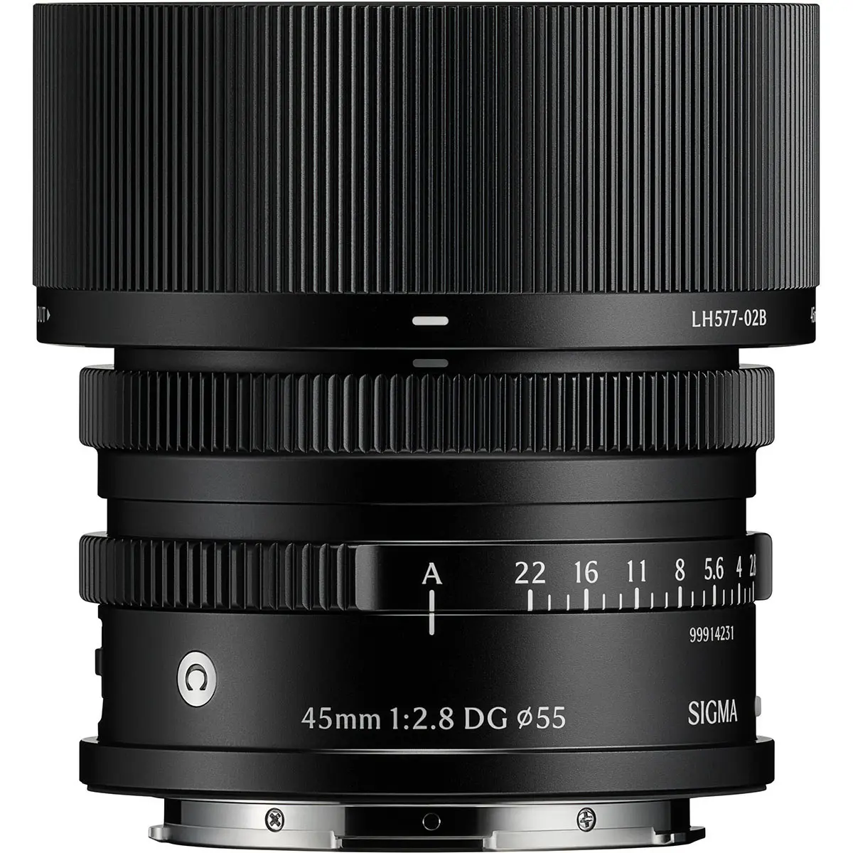 Sigma 45mm f/2.8 DG Contemporary Full Frame Compact Camera Lens - L-Mount, Round Rear Lens Hood, Smooth Metal Construction, Black for Digital Cameras, Metal Body