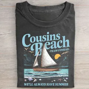 Cousins Beach Team Conrad Shirt, The Summer I Turned Pretty Sailboat Graphic Tee, TSITP Aesthetic T-shirt, Conrad Fisher Cousins Beach Sailing Vintage Tee