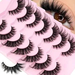 Natural Cat Eye False Eyelashes, Band, Fluffy and Natural Look, Perfect for Daily Dates, Parties, Music Festivals, Makeup