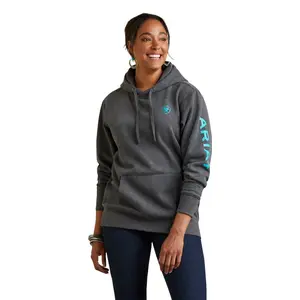 Ariat® Ladies Logo Heather Charcoal Hoodie 10040811 Ariat® Ladies Logo Heather Charcoal Hoodie 10040811
