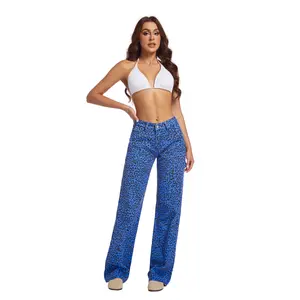 PinkyMoorWomen’s Leopard Print Loose Pants – Mid/Low Waist, Relaxed Wide-Leg Fit, Effortless Basic Style for Daily Looks