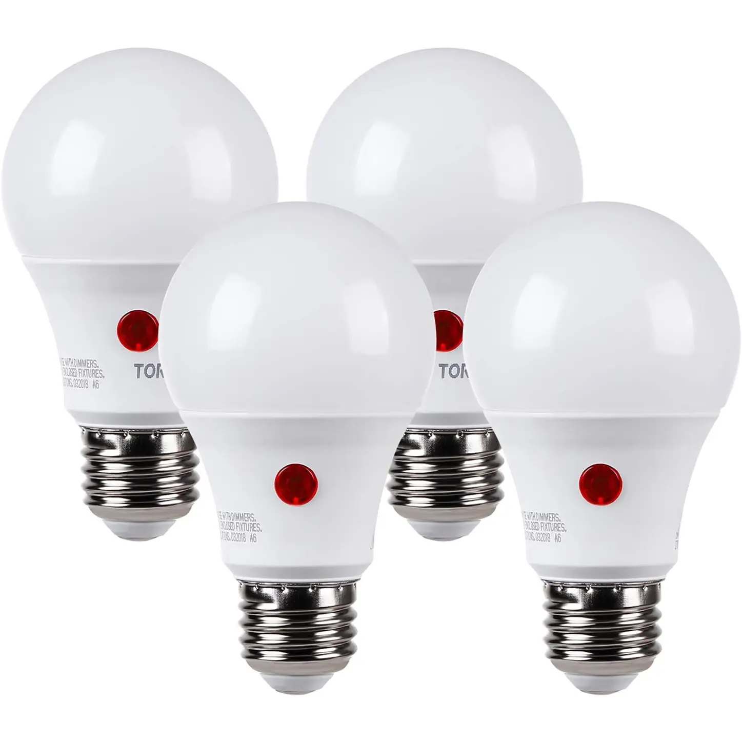 Dusk to Dawn Light Bulbs Outdoor, Sensor A19 LED Light Bulb, Auto on/Off Photocell Automatic for Outdoor Lighting, 5000K, Pack of 4