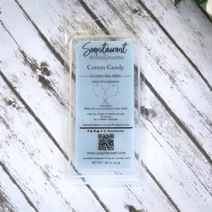 Soapstaurant Cotton Candy Scented Wax Melts in Clamshell Molds, 1.45 oz - Made with Beeswax
