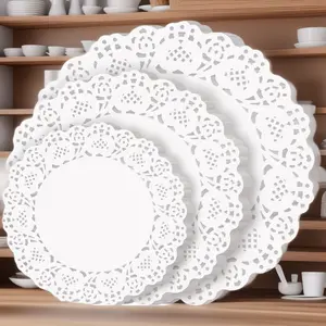 Disposable Paper Doilies, 150 Pack Assorted Sizes (6.5in / 8.5in / 10.5in), White Lace Placemats for Dessert Trays, Food Display, Parties, Crafts & Wedding Decor