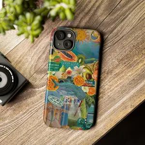 Durable TPU Smartphone Case with Collage Summer Vibes, Shockproof Casing, Wireless Compatibility & Accessories Fit, Protective Cover for iPhone 17-11 Pro Max Plus & Galaxy S26-S22 Ultra, Gift for Her