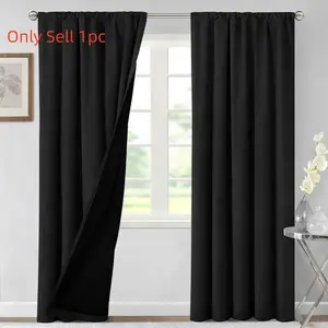 1 count ,100% Blackout Window Cover Curtains Thermal Insulated, Soundproof & Rod Pocket  & Back Tab Drapes for Living Room & Bedroom