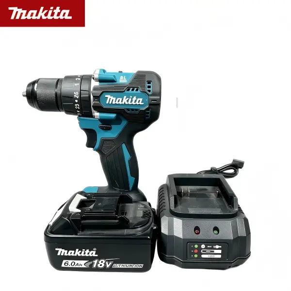 Makita MT487-10 Cordless Drill Driver - 10mm Chuck, 0-450/0-1800r/min No-Load Speed, 60N.m Max Torque, 1 Battery & Charger Included, Versatile Hand Tool for Home Renovation, Mechanical Assembly