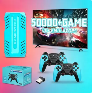 U36 Retro Game Console Stick, 50000+ Classic Games, 40 Emulators, Dual 2.4G Wireless Gamepads, 128GB Storage, Plug & Play 4K HDMI TV Gaming
