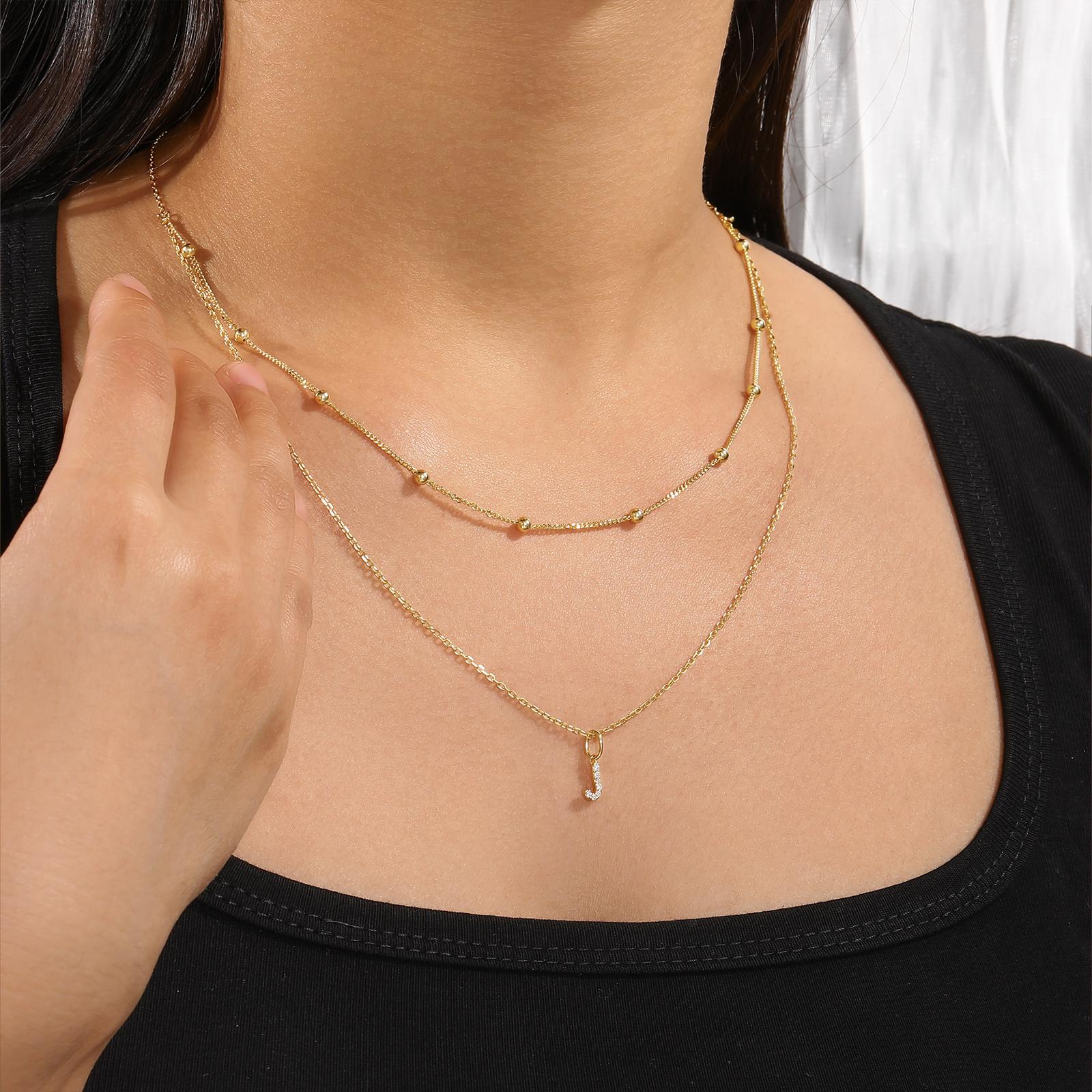 【#P68】 UCCIYO 18K Gold-Plated Minimalist Letter Pendant with Lab-Grown Moissanite S925 Sterling Silver Moissanite Pendant Necklace for Women Men Hip Hop Jewelry Gift