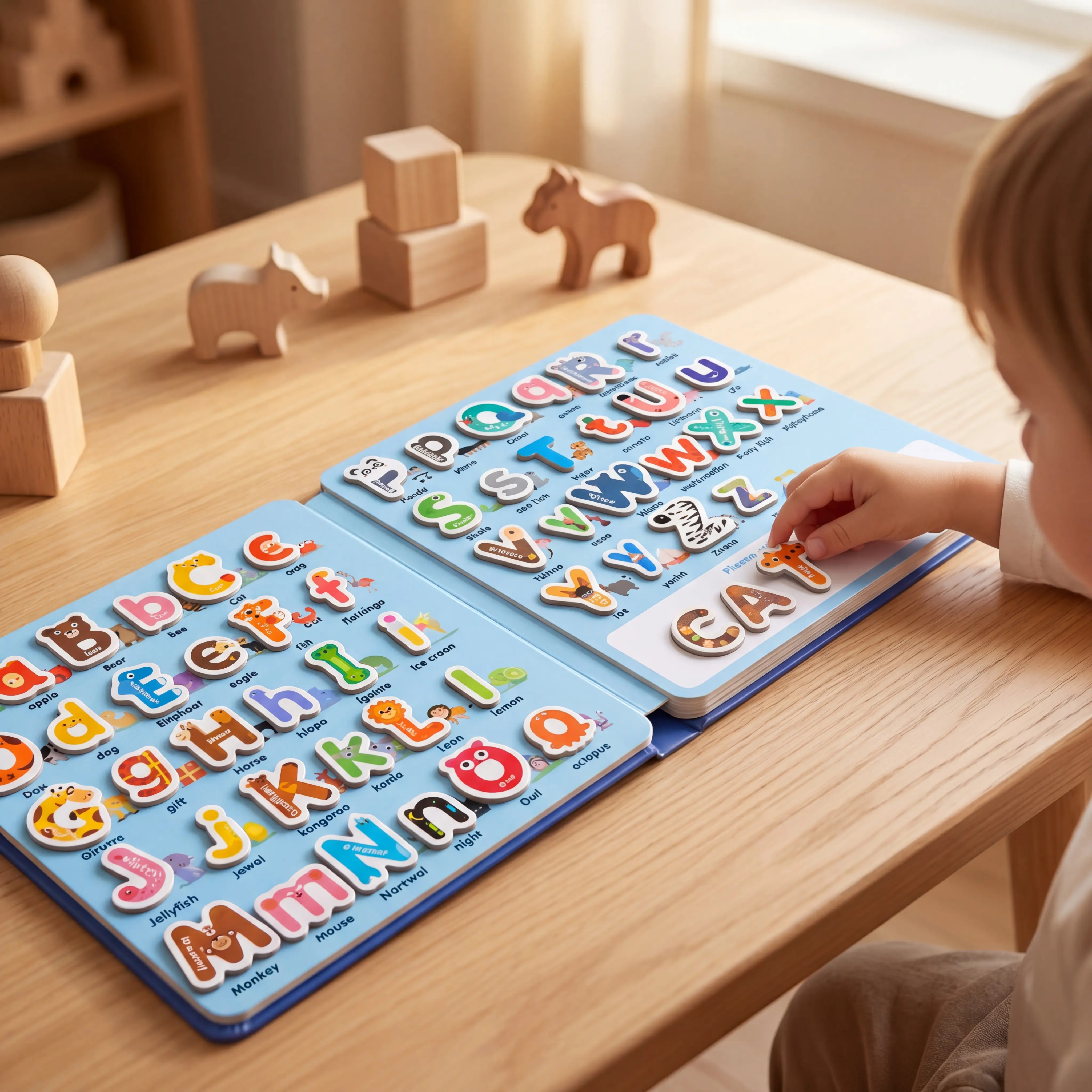 78PCS Magnetic Alphabet & Number Puzzle - Cute Animal Themed Fridge Magnet Educational Toy for 3-6 Years Preschool Toddlers, Screen-Free Interactive Language Toys for Homeschool Learning, Christmas Halloween Gift, Meets Safety Standards