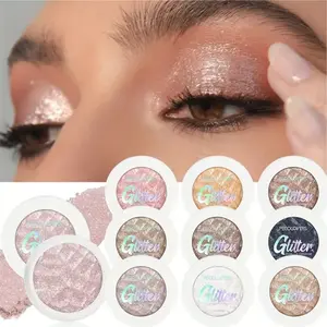 10pcs/set Glitter Shimmer Eyeshadow, Waterproof, Long-Lasting, Potato Texture Eyeshadow, Shimmering Pearlescent Highlighter
