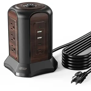 Ultimate Charging Hub with 9 Outlets + 4 USB Ports | 6.5/10Ft Extension Cord Surge Protector
