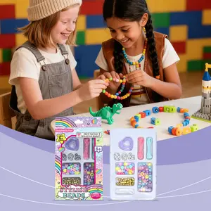 DIY Rainbow Bead Bracelet Set for Children to Cultivate Skills and Creativity Rainbow Bead Bracelet Handmade Toy