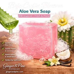 Baja Cactus Blossom Aloe Vera Soap | BBW Inspired Fresh Floral Handmade Bar Soap
