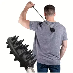 Adjustable Cactus Back Scratcher with 1/4 and 1/2 Inch Retractable Spikes Heavy Duty PVC Itch Relief Stick One Hand Operation Portable Back Massager Body Care